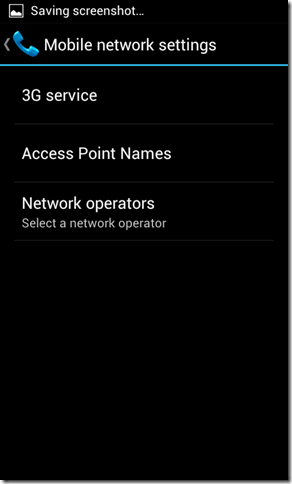 Android ICS Mobile Network Settings 